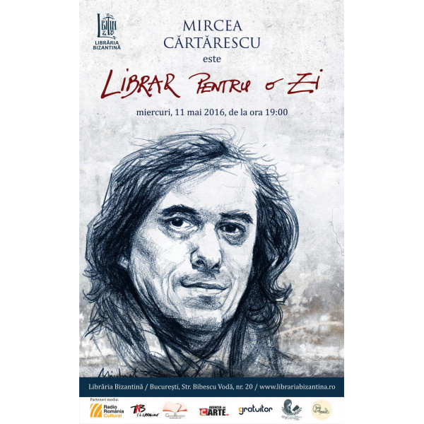 Miercuri, 11 mai, de la ora 19:00 - Librar pentru o zi este Mircea Cartarescu