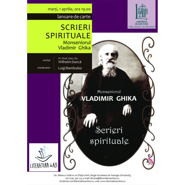 Marti, 1 aprilie, ora 19:00 - Scrieri spirituale, Monseniorul Vladimir Ghika