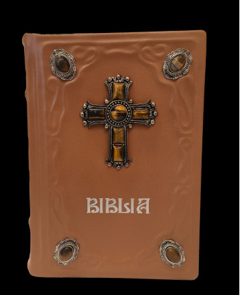 Biblia 073 piele unicat, accesoriii pietre si modele relief