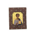 Icoana-Magnet Sfantul Stefan - cu foita de aur si matase, pe lemn (reproducere), 5/6 cm 