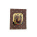 Icoana-Magnet Maica Domnului Pantanassa - cu foita de aur si matase, pe lemn (reproducere), 5/6 cm